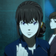 Tsunemori (background, right) doesn’t get to do a lot in this trilogy - this is a showcase for secondary characters like Shimotsuki (foreground)